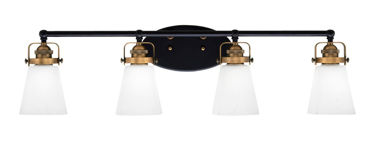 Toltec Lighting - 1934-MBBR-460 - Four Light Bath Bar - Easton - Matte Black & Brass