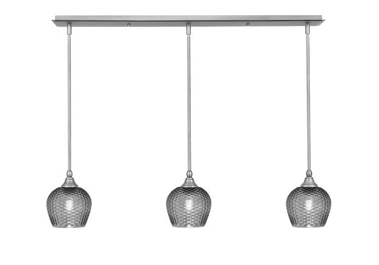 Toltec Lighting - 36-BN-4602 - Three Light Linear Pendalier - Stem - Brushed Nickel
