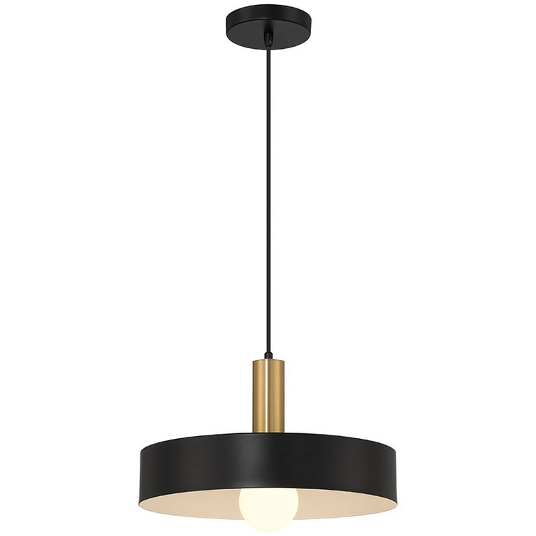 Access - 23798-BWA - One Light Pendant - Slate - Black w/Antique Brushed Brass