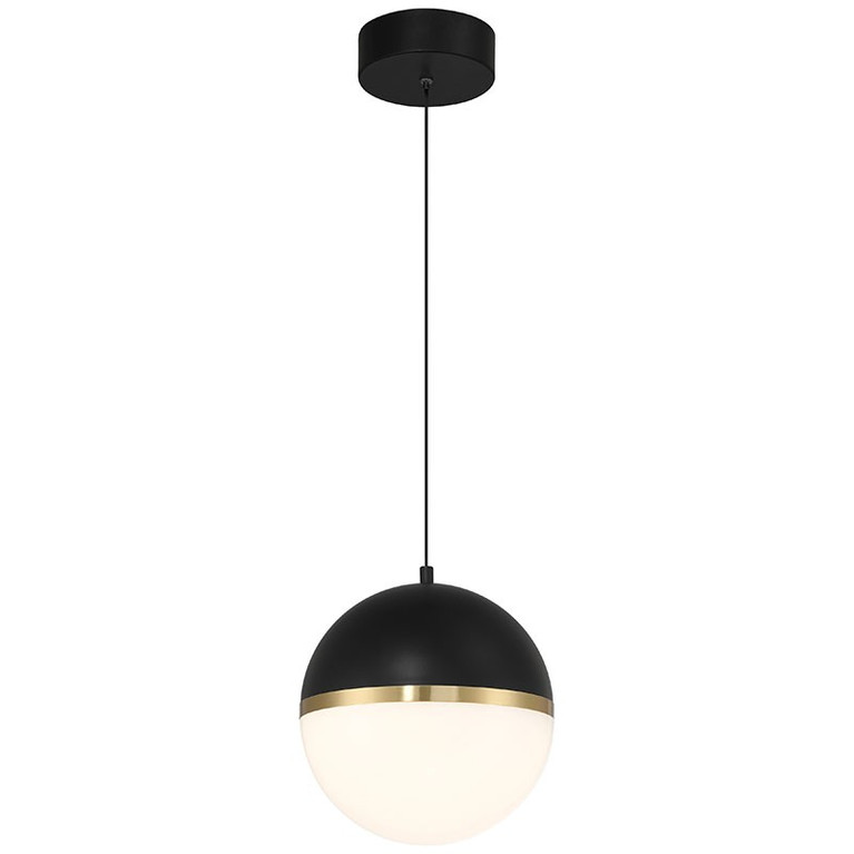 Access - 23946LEDD-BWA/WHT - LED Pendant - Unity - Black w/Antique Brushed Brass
