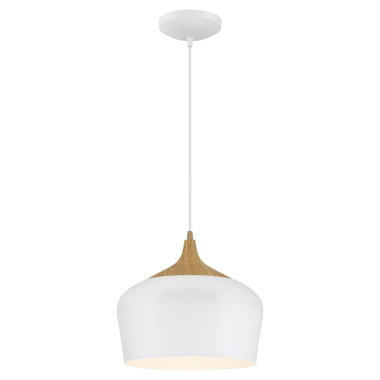 Access - 52057LEDDLP-WH/WGN - LED Pendant - Blend - White w/Wood Grain