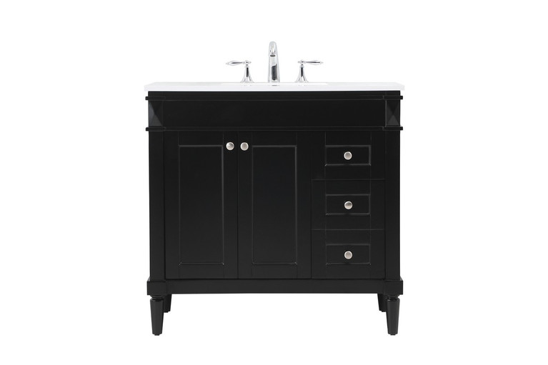 Elegant Lighting - VF31836BK - Single Bathroom Vanity - Bennett - black