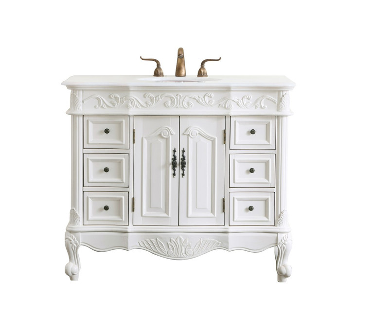 Elegant Lighting - VF38842AW-VW - Single Bathroom Vanity - Oakland - Antique white
