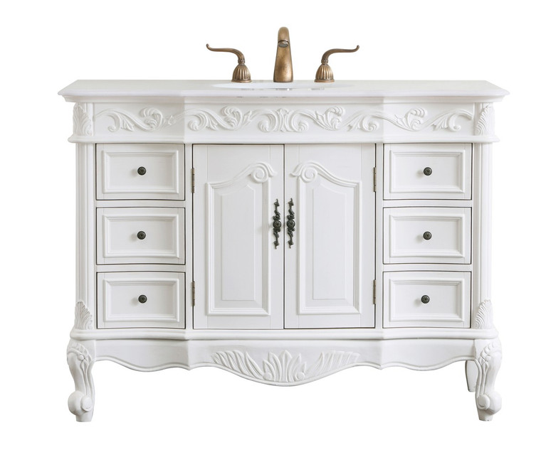 Elegant Lighting - VF38848AW-VW - Single Bathroom Vanity - Oakland - Antique white