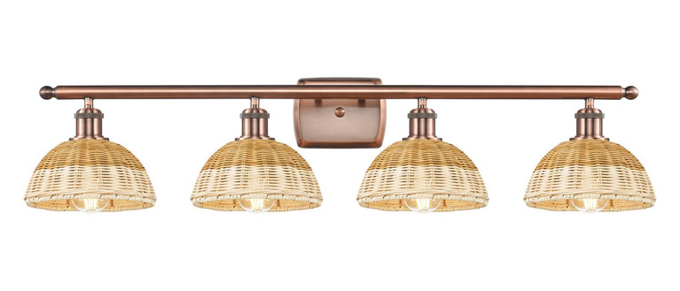Innovations - 516-4W-AC-NBD2-75-NAT - Four Light Bath Vanity - Ballston - Antique Copper