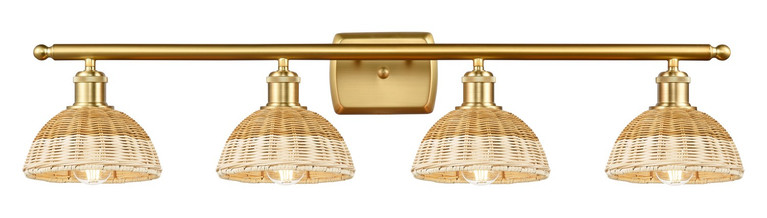 Innovations - 516-4W-SG-NBD2-75-NAT - Four Light Bath Vanity - Ballston - Satin Gold