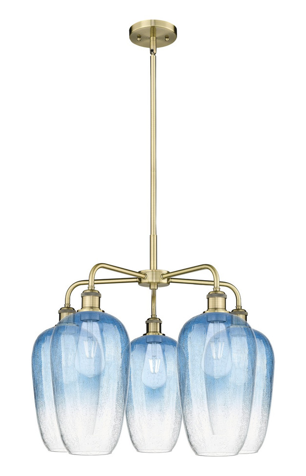 Innovations - 516-5CR-AB-G484-7SB - Five Light Chandelier - Ballston - Antique Brass