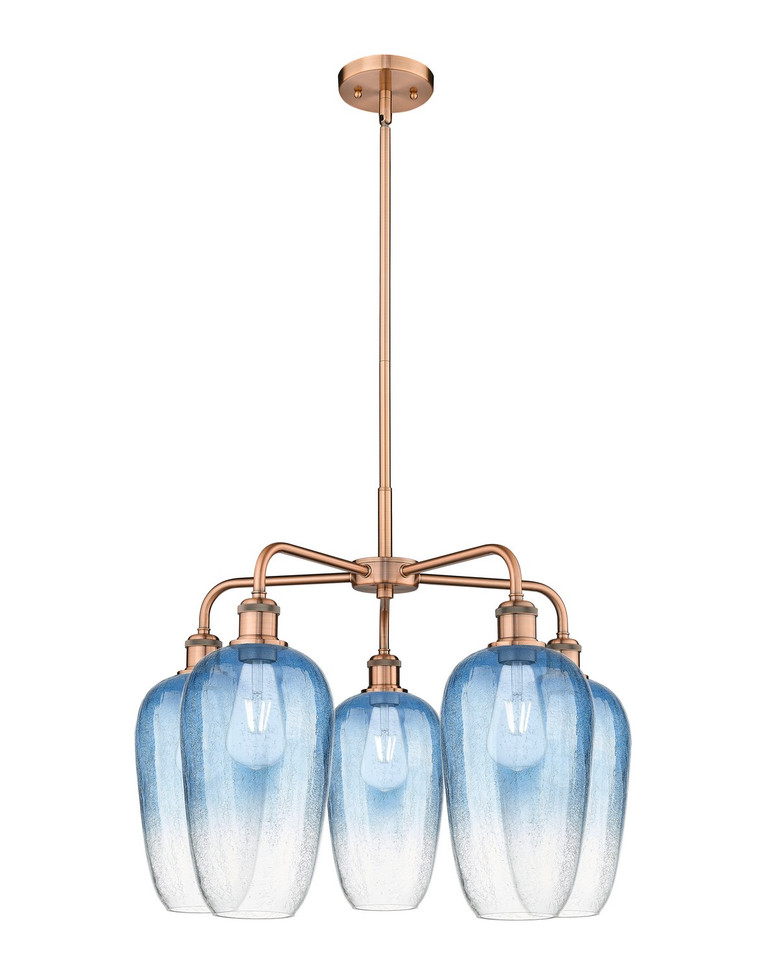 Innovations - 516-5CR-AC-G484-7SB - Five Light Chandelier - Ballston - Antique Copper