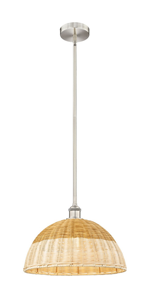 Innovations - 616-1S-SN-NBD2-16-NAT - One Light Mini Pendant - Edison - Brushed Satin Nickel