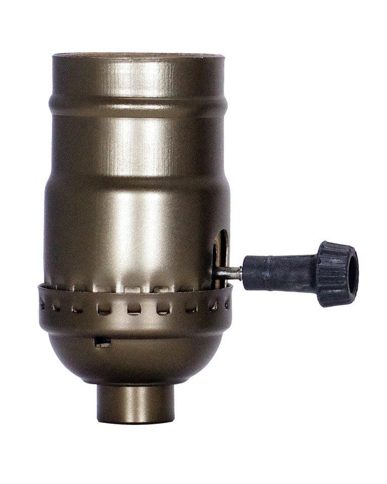Satco - 80-2394 - On-Off Turn Knob Socket With Removable Knob - Antique Brass