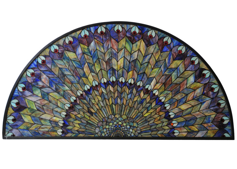 Meyda Tiffany - 73005 - Window - Tiffany Jeweled Peacock - Green/Blue Purple/Blue Purple/Blue Purple