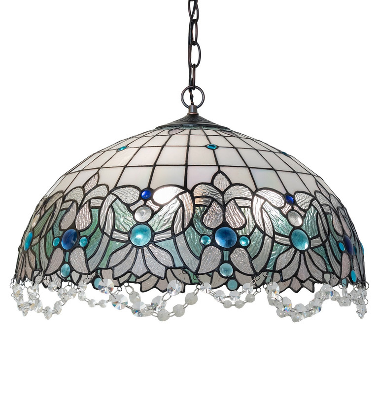 Meyda Tiffany - 255700 - Three Light Pendant - Angelica - Mahogany Bronze