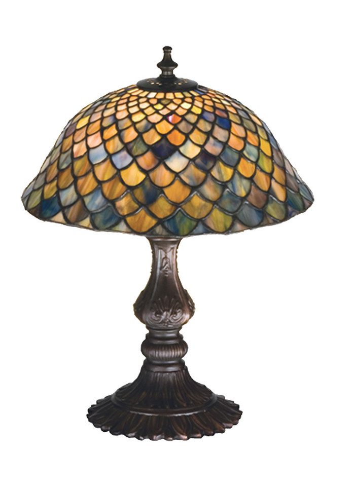 Meyda Tiffany - 27170 - One Light Table Lamp - Fishscale - Mahogany Bronze