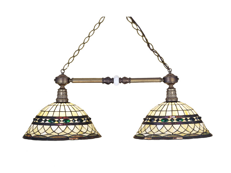 Meyda Tiffany - 27408 - Two Light Island Pendant - Tiffany Roman - Mahogany Bronze