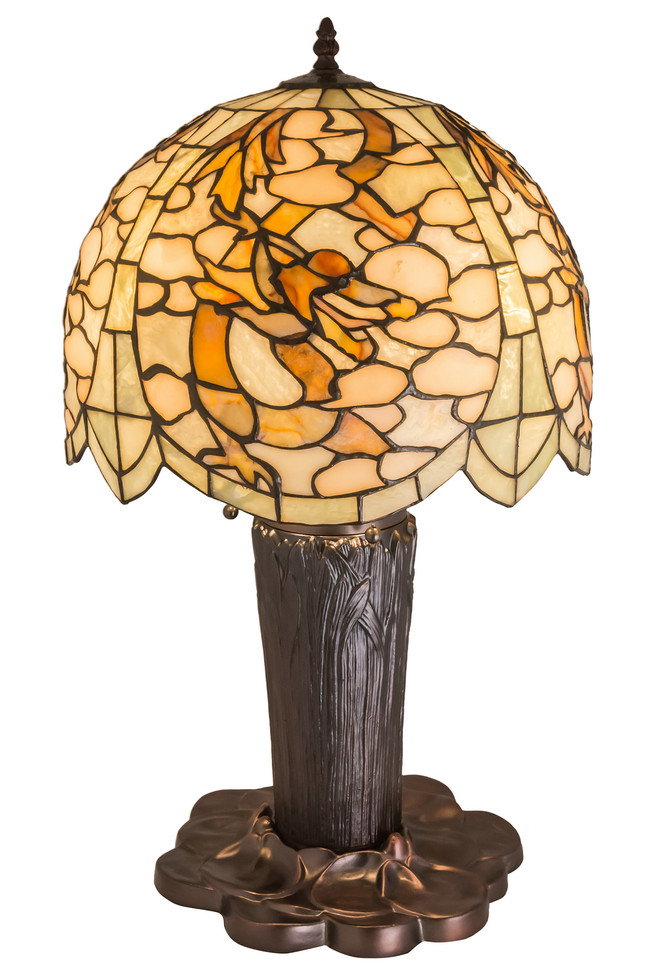 Meyda Tiffany - 27567 - Three Light Table Lamp - Chinese Dragon - Mahogany Bronze