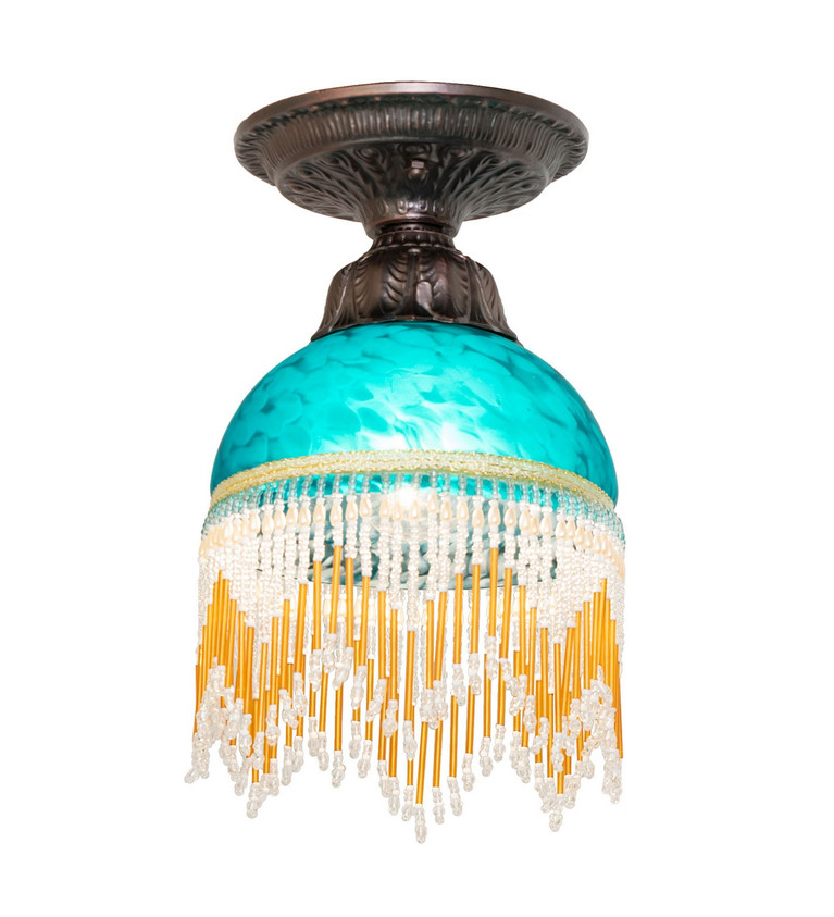 Meyda Tiffany - 276113 - One Light Flushmount - Roussillon - Mahogany Bronze