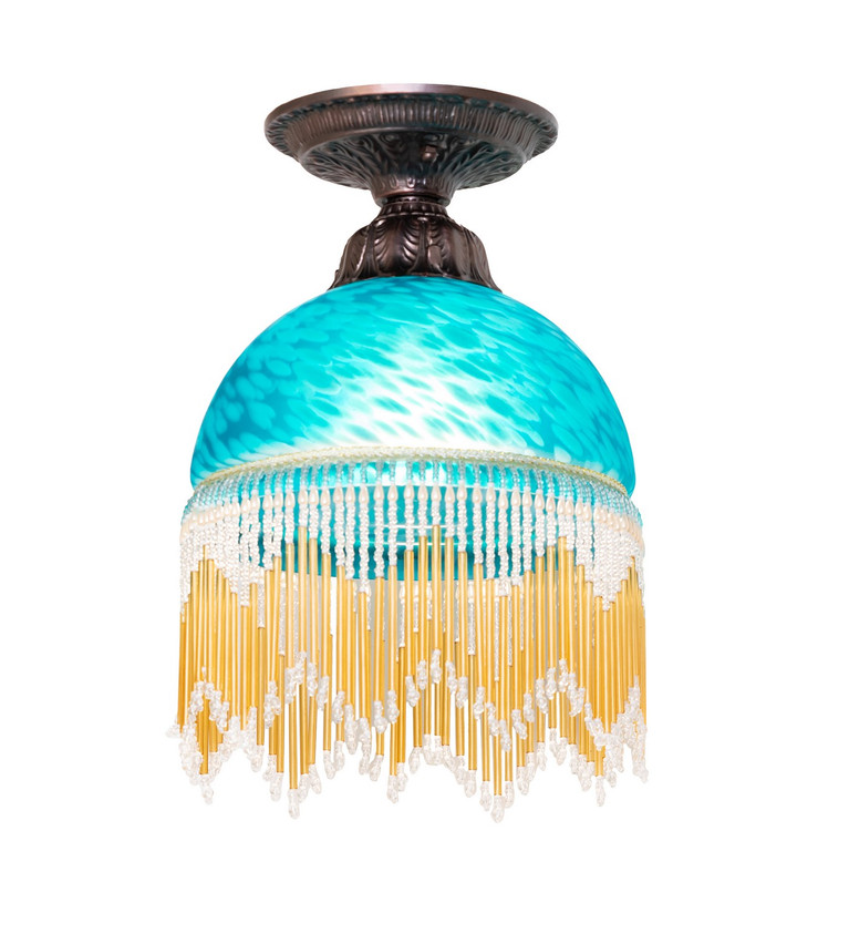 Meyda Tiffany - 276115 - One Light Flushmount - Roussillon - Mahogany Bronze