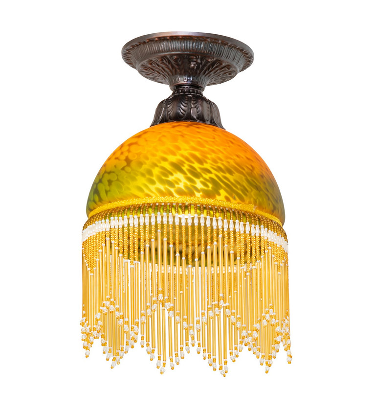 Meyda Tiffany - 276119 - One Light Flushmount - Roussillon - Mahogany Bronze