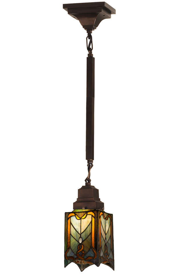 Meyda Tiffany - 29333 - One Light Mini Pendant - Cottage Mission - Mahogany Bronze