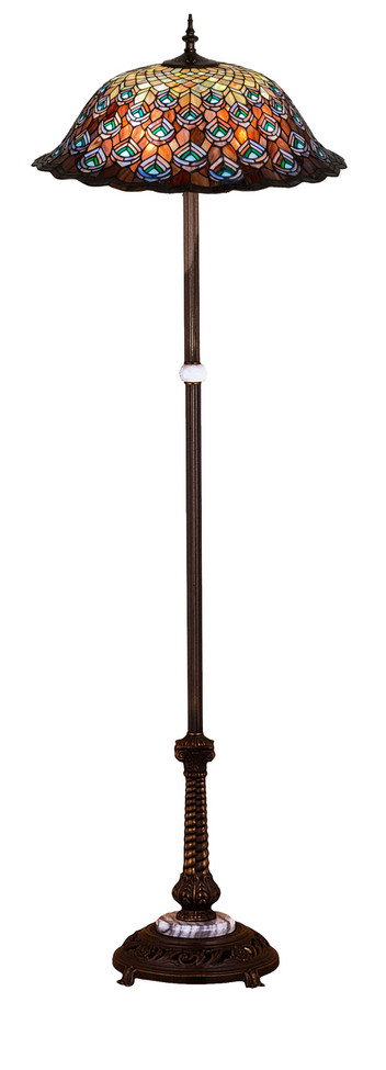 Meyda Tiffany - 31104 - Floor Lamp - Tiffany Peacock Feather - Mahogany Bronze