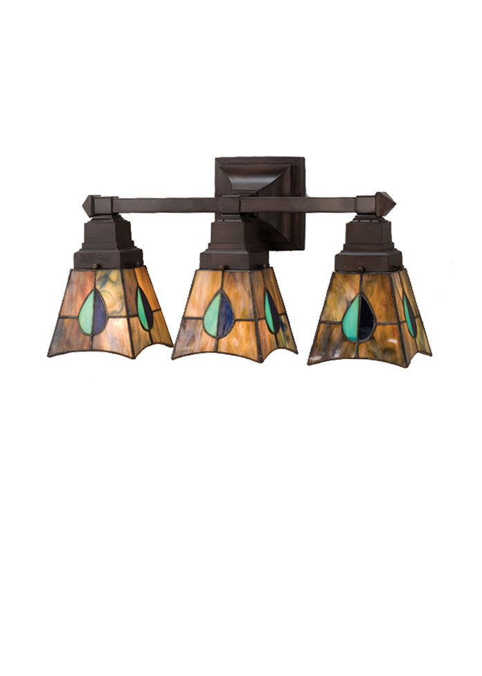 Meyda Tiffany - 31231 - Three Light Wall Sconce - Mackintosh Leaf - Mahogany Bronze