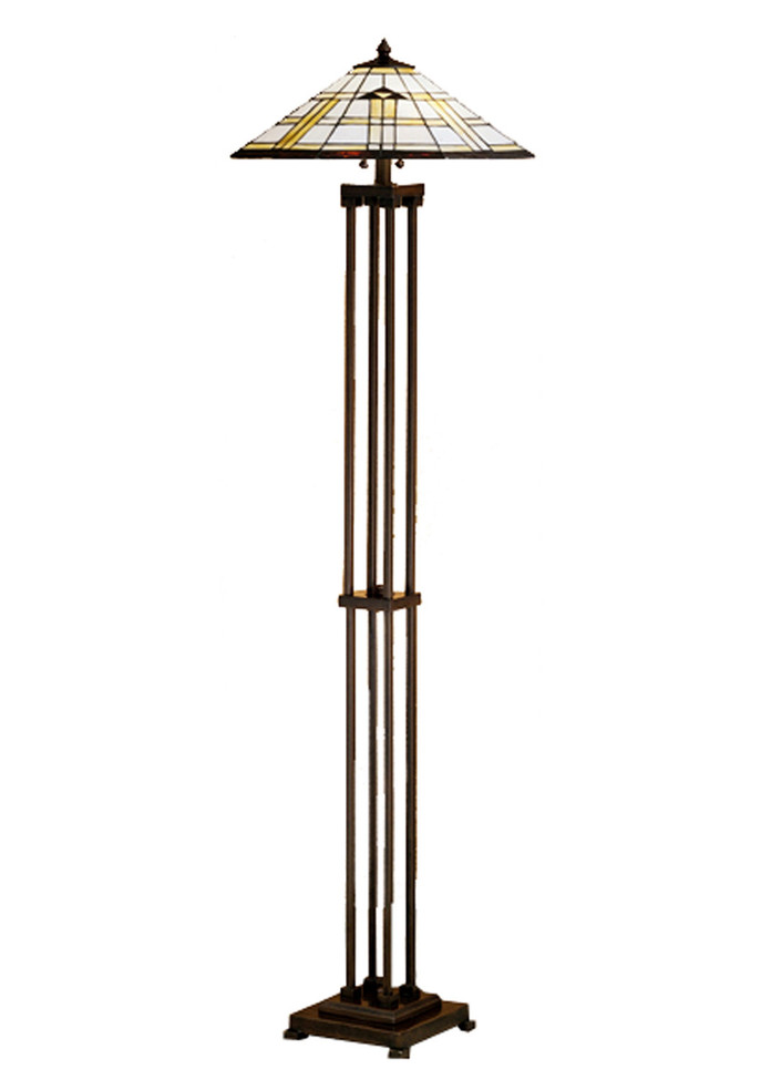 Meyda Tiffany - 31240 - Two Light Floor Lamp - Arrowhead Mission - Mahogany Bronze