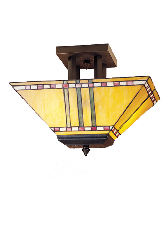 Meyda Tiffany - 31243 - Two Light Flushmount - Prairie Corn - Mahogany Bronze