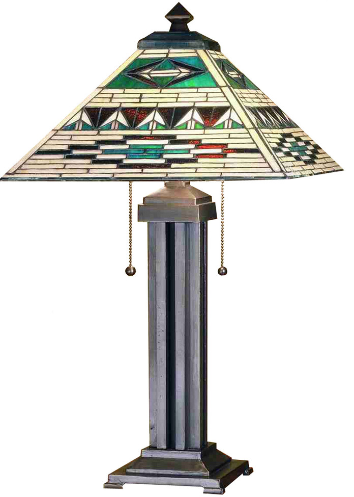 Meyda Tiffany - 47598 - Two Light Table Lamp - Valencia Mission - Mahogany Bronze