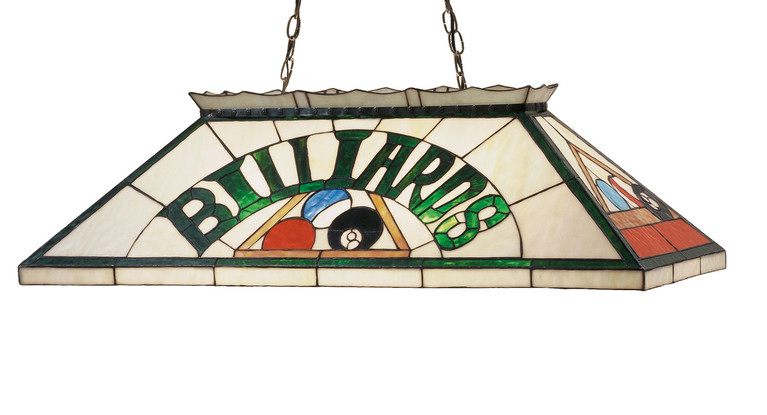 Meyda Tiffany - 47976 - Six Light Oblong Pendant - Billiard & Rack - Mahogany Bronze