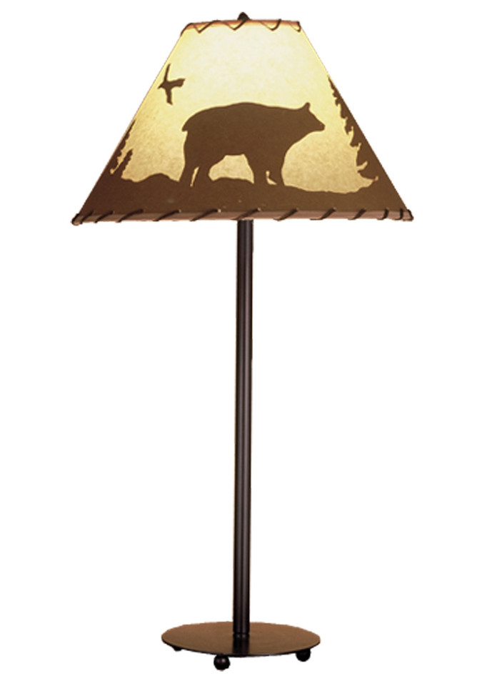Meyda Tiffany - 48465 - One Light Table Lamp - Bear In The Woods - Mahogany Bronze