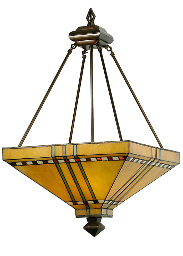 Meyda Tiffany - 50621 - Four Light Inverted Pendant - Prairie Corn - Mahogany Bronze