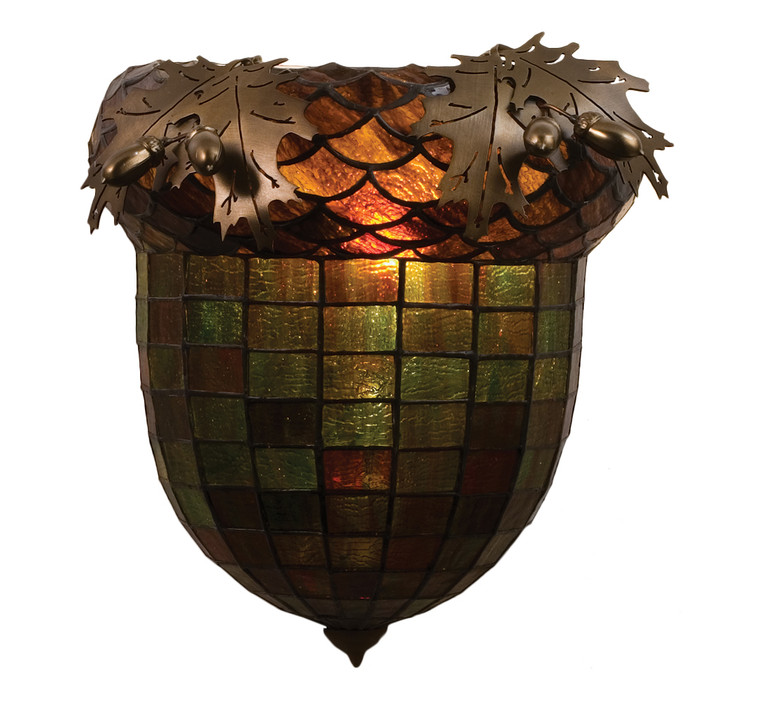 Meyda Tiffany - 51851 - One Light Wall Sconce - Oak Leaf & Acorn - Antique Copper
