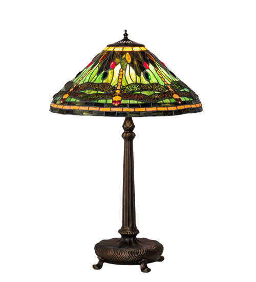Meyda Tiffany - 52441 - One Light Table Lamp - Tiffany Dragonfly - Mahogany Bronze