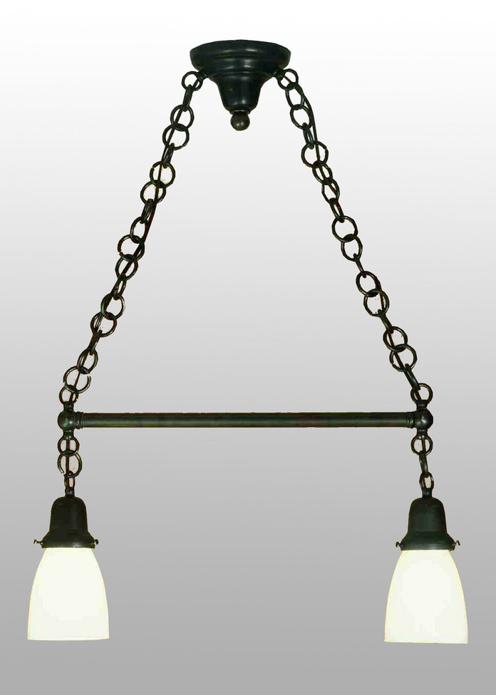 Meyda Tiffany - 56601 - Two Light Island Pendant - Revival Oyster Bay - Craftsman Brown