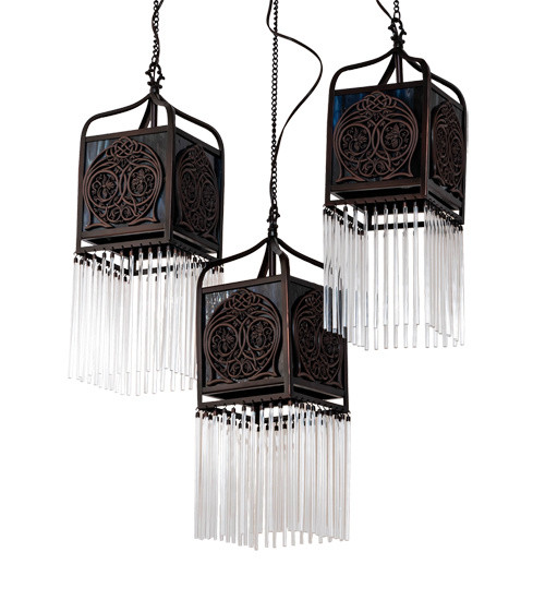 Meyda Tiffany - 56752 - Three Light Pendant - Celtic Knot - Mahogany Bronze