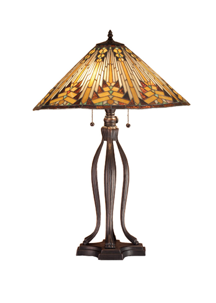Meyda Tiffany - 66226 - Three Light Table Lamp - Nuevo - Mahogany Bronze