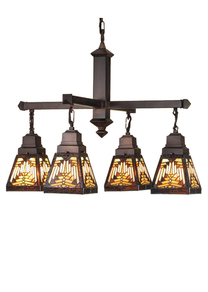 Meyda Tiffany - 66523 - Four Light Chandelier - Nuevo - Mahogany Bronze
