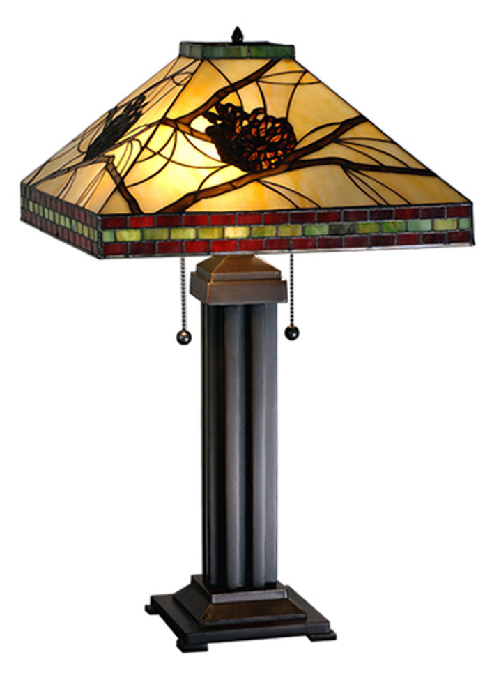 Meyda Tiffany - 67852 - Two Light Table Lamp - Pinecone - Mahogany Bronze