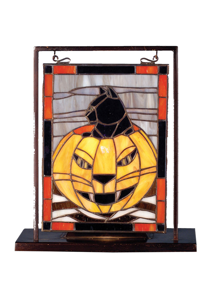 Meyda Tiffany - 69140 - Mini Tabletop Window - Halloween - Black Metal