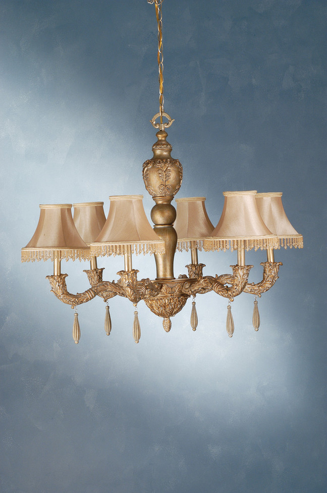 Meyda Tiffany - 69562 - Six Light Chandelier - Monticello - Satin Gold