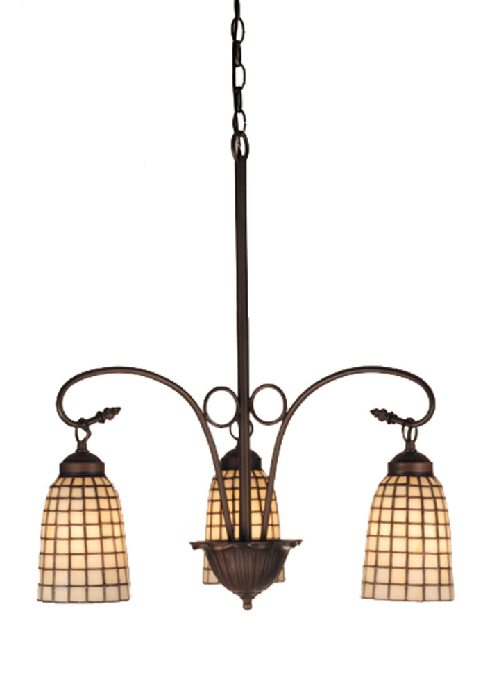 Meyda Tiffany - 74059 - Three Light Chandelier - Terra Bone - Mahogany Bronze