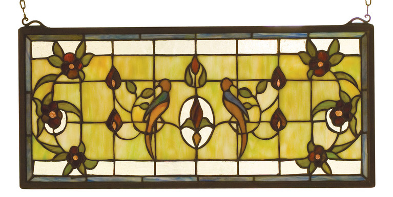 Meyda Tiffany - 98451 - Window - Lancaster - Avocado Ia Green/Blue Burgundy Zasdy