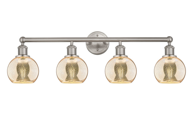 Innovations - 616-4W-SN-G128-6 - Four Light Bath Vanity - Edison - Brushed Satin Nickel