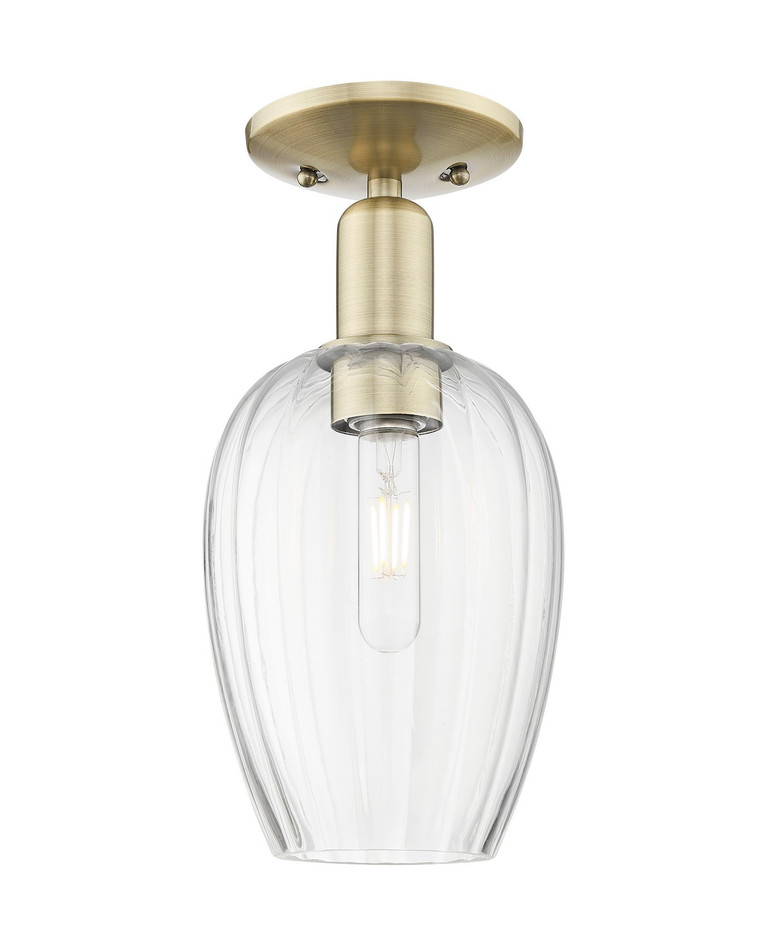 Innovations - 716-1C-AB-G457-6CL - One Light Semi-Flush Mount - Arcadia - Antique Brass