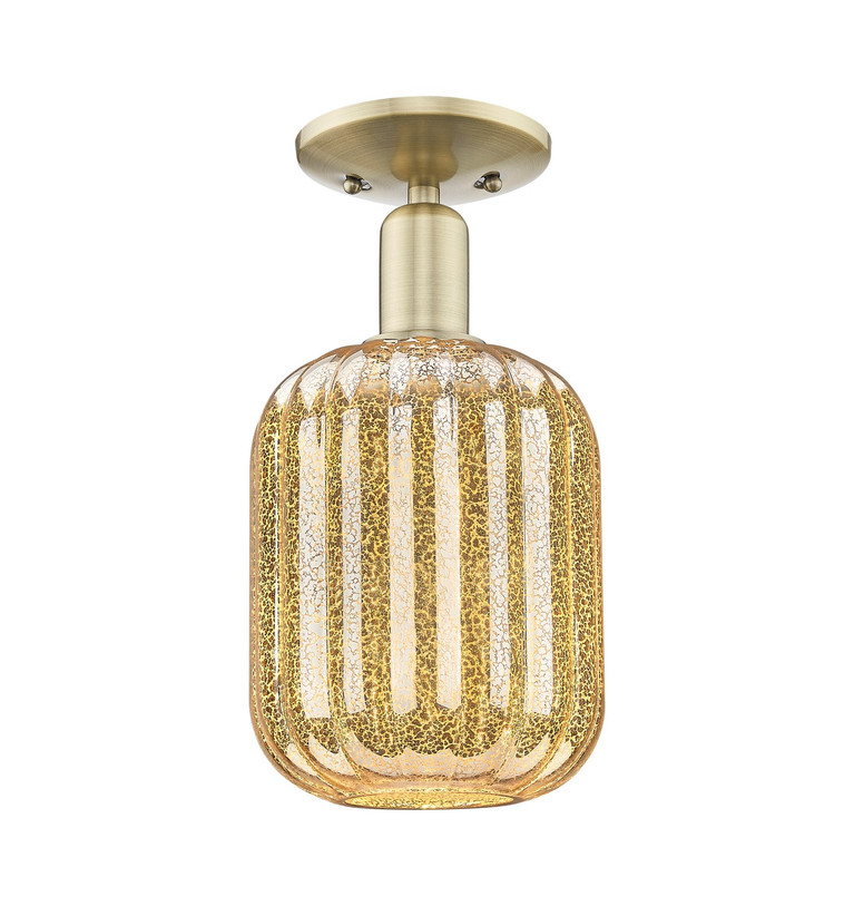 Innovations - 716-1C-AB-G460-7ME - One Light Semi-Flush Mount - Arcadia - Antique Brass
