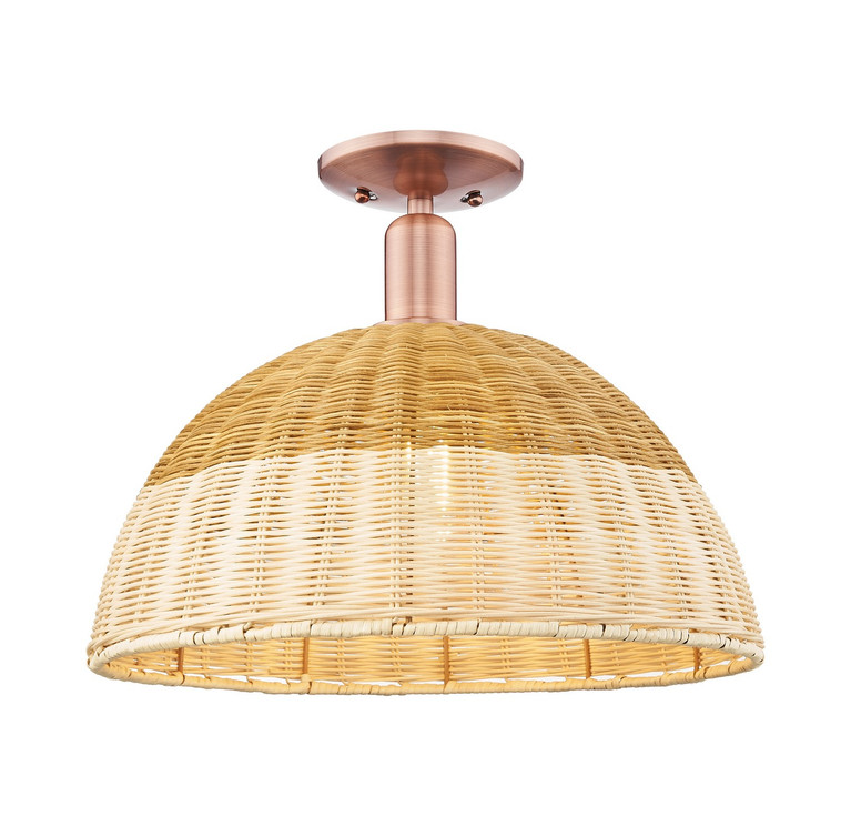 Innovations - 716-1C-AC-NBD2-16-NAT - One Light Semi-Flush Mount - Arcadia - Antique Copper