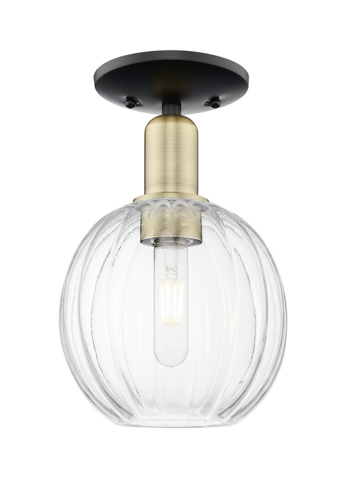 Innovations - 716-1C-BAB-G458-7CL - One Light Semi-Flush Mount - Arcadia - Black Antique Brass