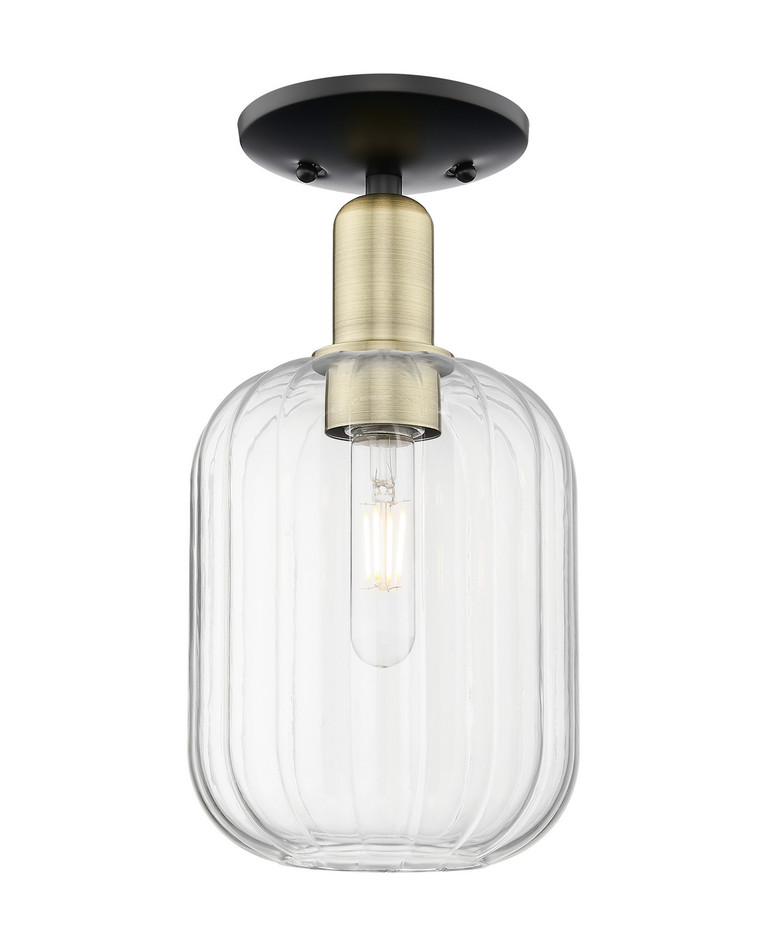 Innovations - 716-1C-BAB-G460-7CL - One Light Semi-Flush Mount - Arcadia - Black Antique Brass