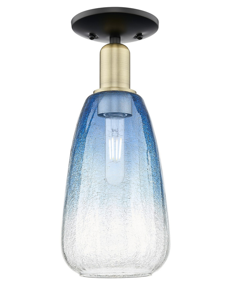Innovations - 716-1C-BAB-G480-6SB - One Light Semi-Flush Mount - Arcadia - Black Antique Brass