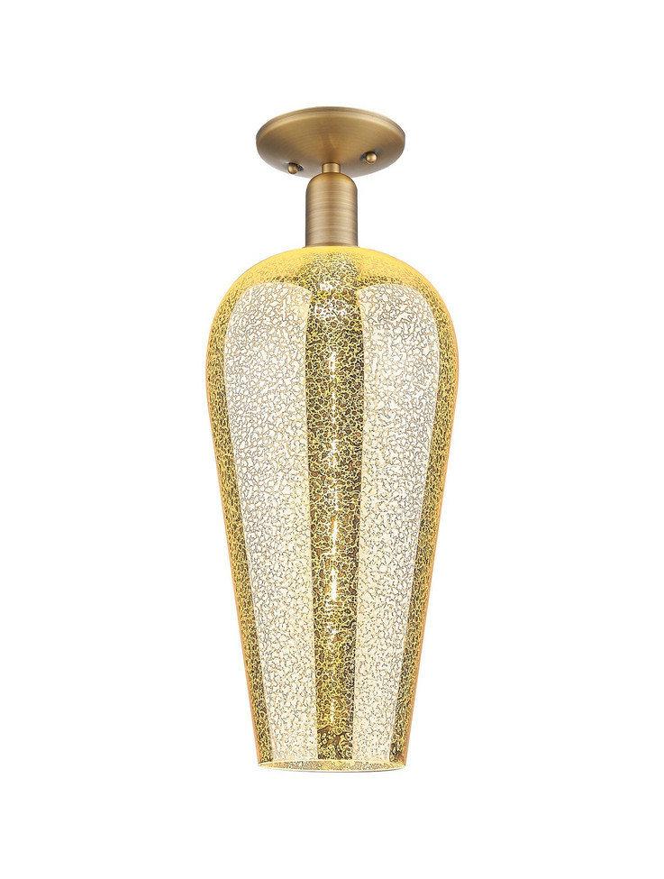 Innovations - 716-1C-BB-G456-8ME - One Light Semi-Flush Mount - Arcadia - Brushed Brass